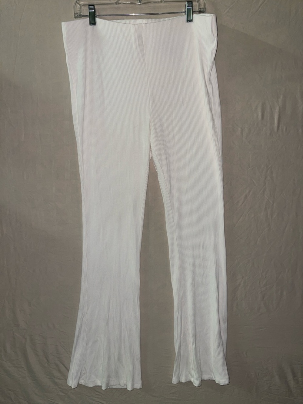 H&M White Ribbed Flared Pants - Picture 2 of 2